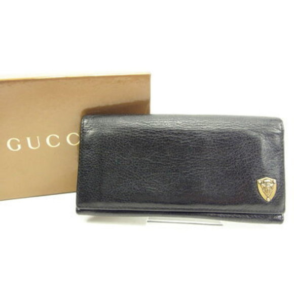 Gucci long Wallet zipper black leather - Picture 1 of 6